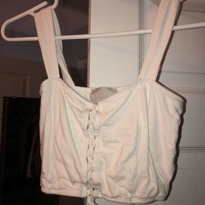 white cropped tube top